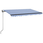 Automatische Markise mit LED & Windsensor 450x350 Blau und Weiß