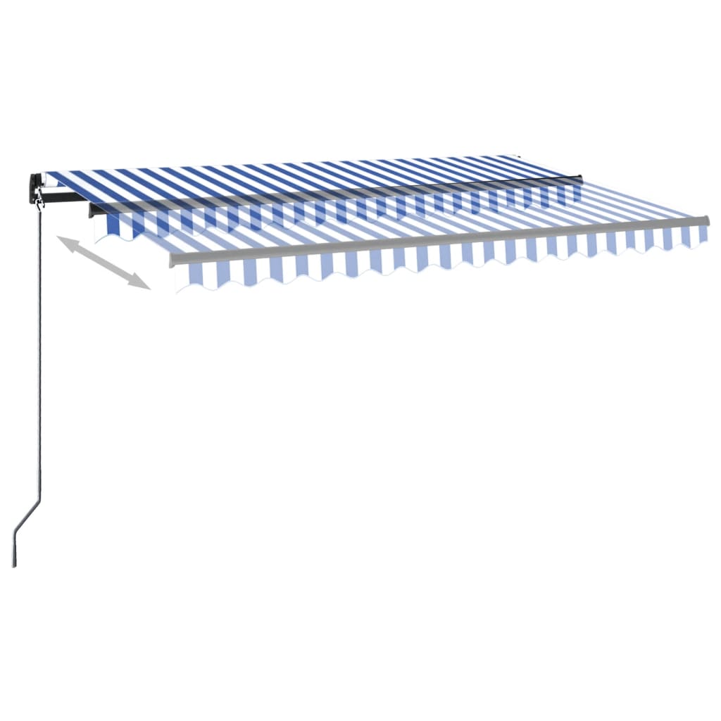 Automatische Markise mit LED & Windsensor 450x350 Blau und Weiß