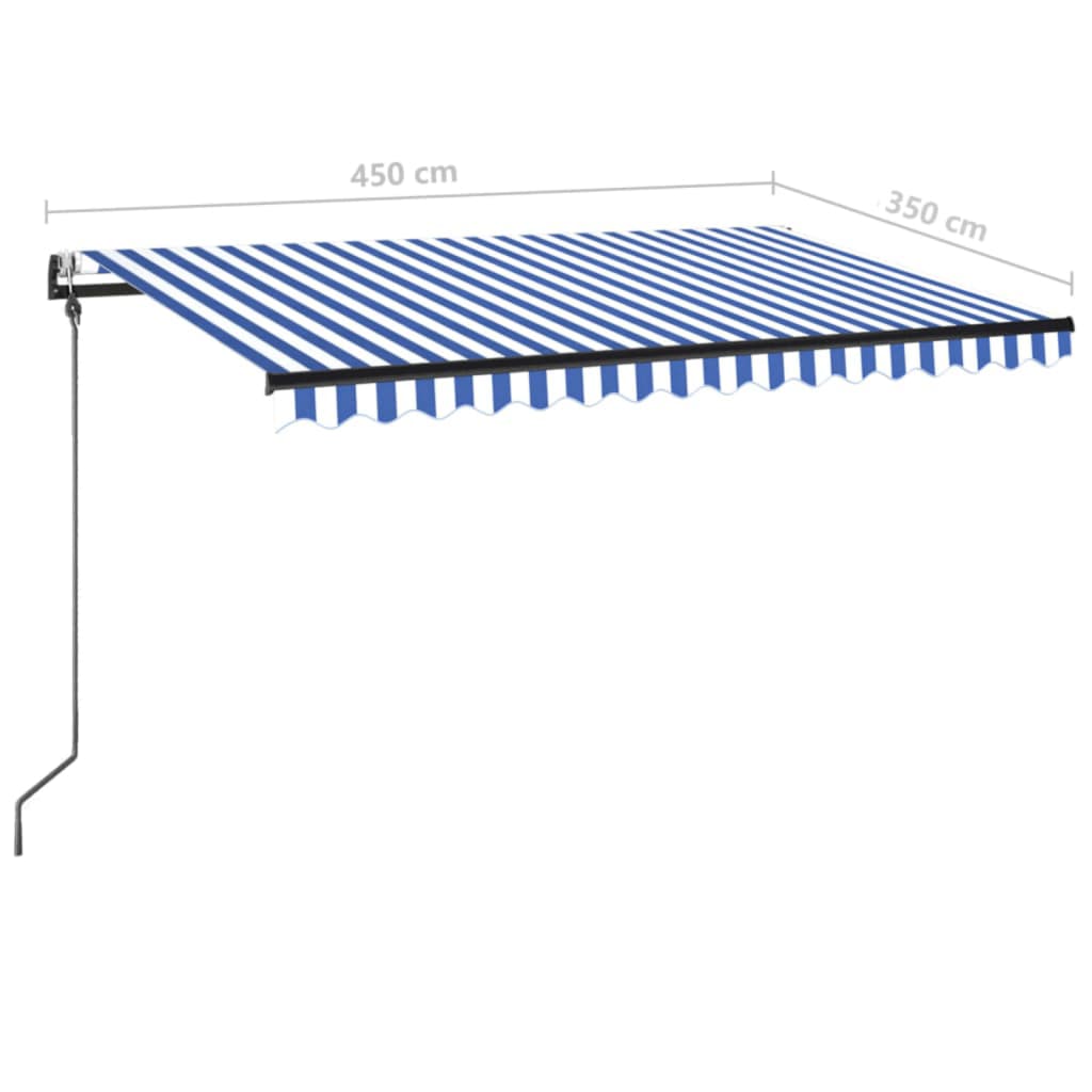 Automatische Markise mit LED & Windsensor 450x350 Blau und Weiß