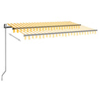 Automatische Markise mit LED & Windsensor 450x350 cm Gelb/Weiß