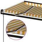 Automatische Markise mit LED & Windsensor 450x350 cm Gelb/Weiß