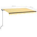 Automatische Markise mit LED & Windsensor 450x350 cm Gelb/Weiß