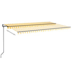 Automatische Markise mit LED & Windsensor 500x350 cm Gelb/Weiß