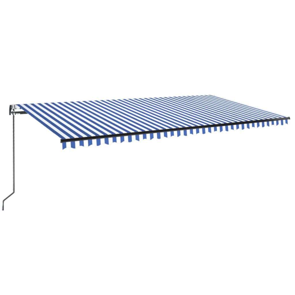 Markise Automatisch Einziehbar 600x350 cm Blau und Weiß