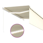 Markise Manuell Einziehbar mit Rollo & LED 3x2,5 m Creme