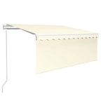 Markise Automatisch Einziehbar mit Volant 3x2,5 m Creme