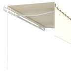 Markise Automatisch Einziehbar mit Volant 3x2,5 m Creme