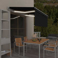 Markise Automatisch mit Rollo LED Windsensor 3,5x2,5m Anthrazit