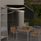 Markise Automatisch mit Rollo LED Windsensor 3,5x2,5m Anthrazit
