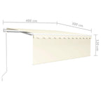Markise Automatisch Einziehbar mit Volant 4x3 m Creme