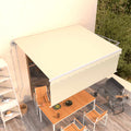 Markise Automatisch Einziehbar mit Volant 4x3 m Creme