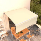 Markise Automatisch Einziehbar mit Volant 4x3 m Creme