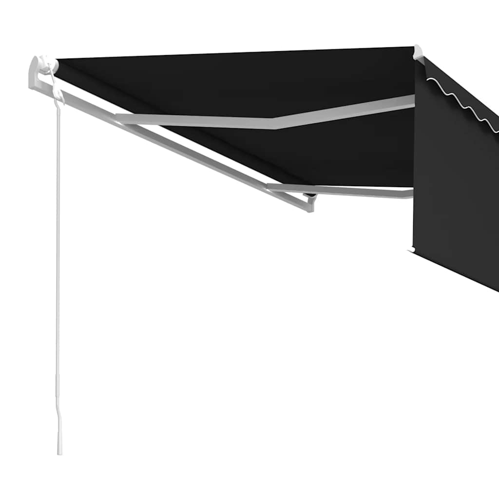 Markise Automatisch Einziehbar mit Volant 4,5x3 m Anthrazit