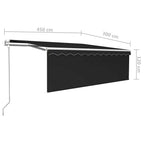 Markise Automatisch Einziehbar mit Volant 4,5x3 m Anthrazit