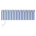Markise Automatisch mit Rollo LED Windsensor 4,5x3m Blau Weiß