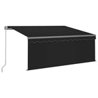 Markise Manuell Einziehbar mit Rollo 3x2,5 m Anthrazit