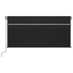 Markise Manuell Einziehbar mit Rollo 3x2,5 m Anthrazit