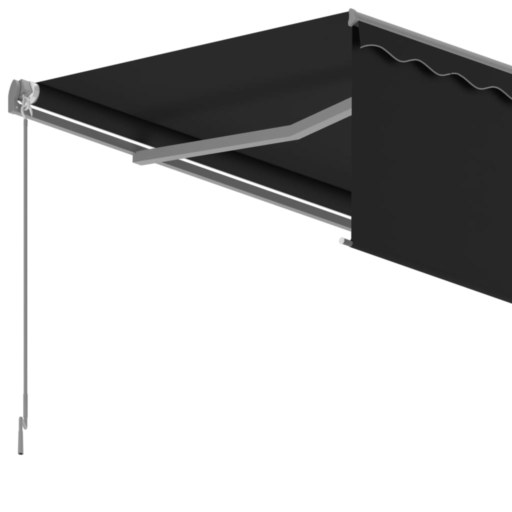 Markise Manuell Einziehbar mit Rollo 3x2,5 m Anthrazit