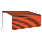 Markise Manuell Einziehbar mit Rollo 3x2,5 m Orange & Braun