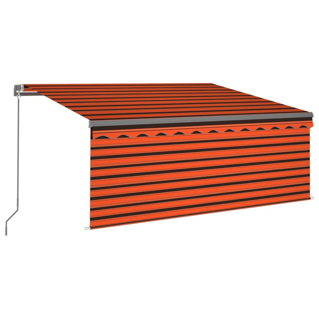 Markise Manuell Einziehbar mit Rollo 3x2,5 m Orange & Braun