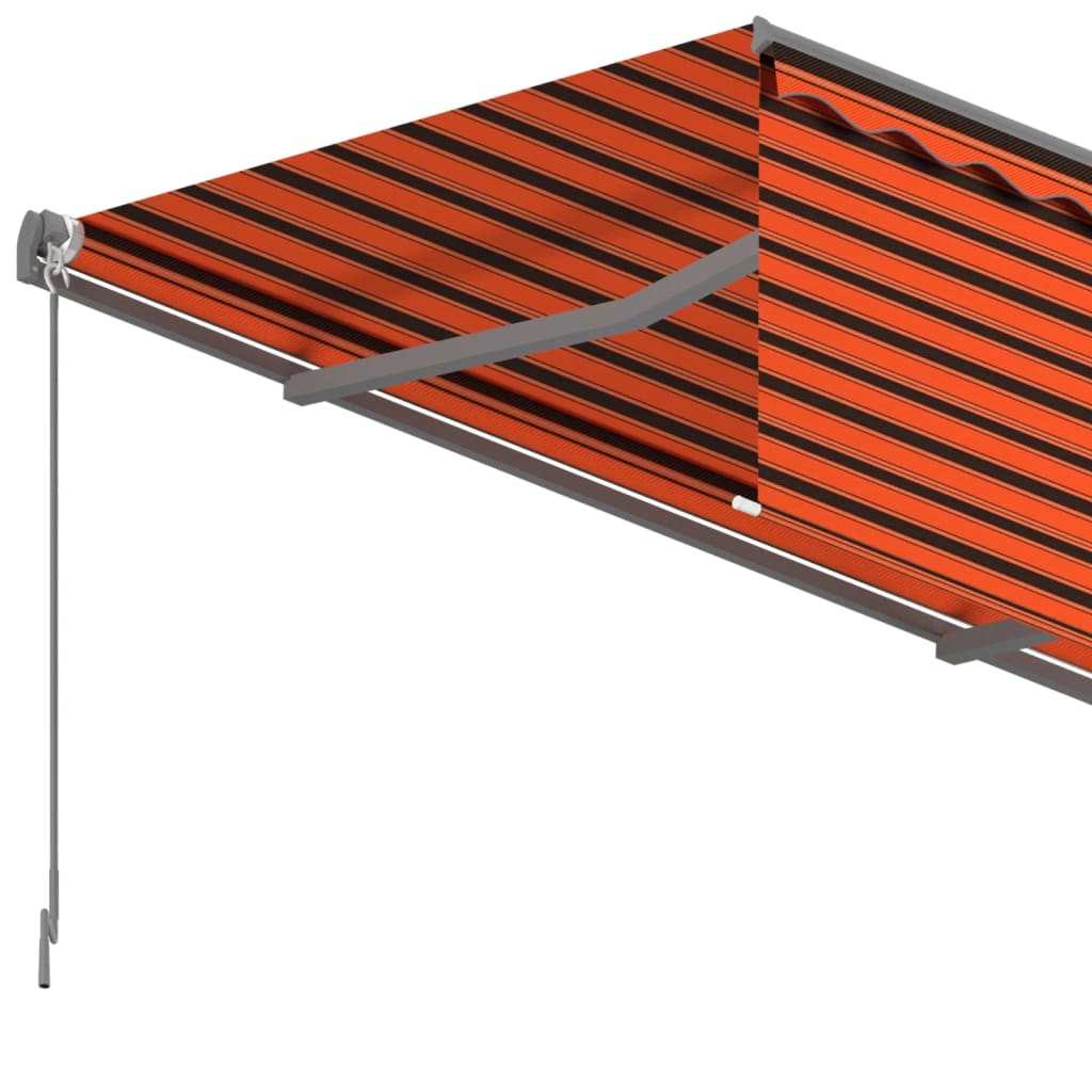 Markise Manuell Einziehbar mit Rollo 3x2,5 m Orange & Braun