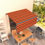 Markise Manuell Einziehbar mit Rollo 3x2,5 m Orange & Braun