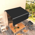 Markise Manuell Einziehbar mit Rollo 3,5x2,5 m Anthrazit