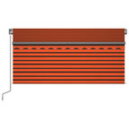 Markise Manuell Einziehbar mit Rollo 3,5x2,5 m Orange & Braun