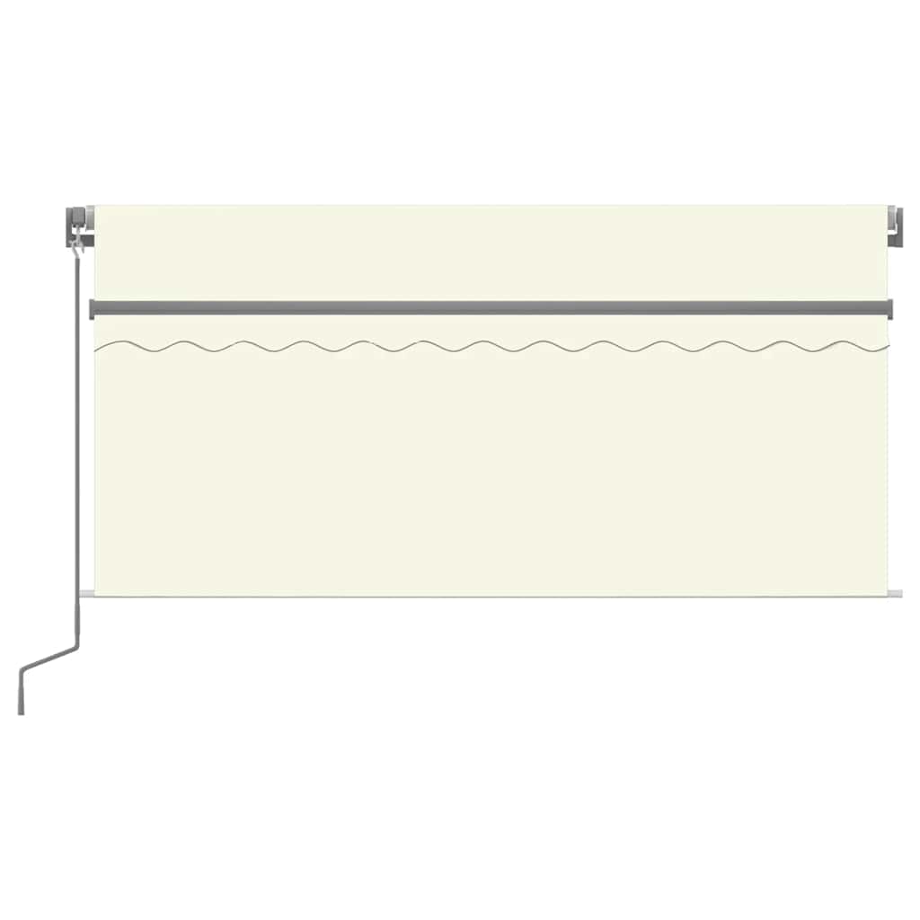 Markise Manuell Einziehbar mit Rollo LED 3,5x2,5 m Creme