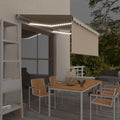 Markise Manuell Einziehbar mit Rollo LED 3,5x2,5 m Creme