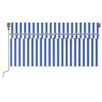 Markise Automatisch mit Rollo LED Windsensor 3,5x2,5m Blau Weiß