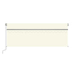 Markise Manuell Einziehbar mit Rollo & LED 4x3 m Creme