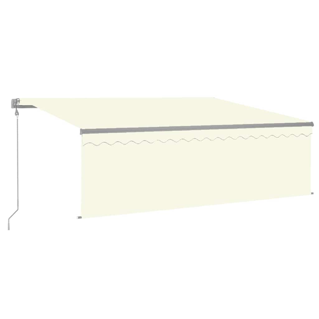 Markise Automatisch Einziehbar mit Volant 4x3 m Creme