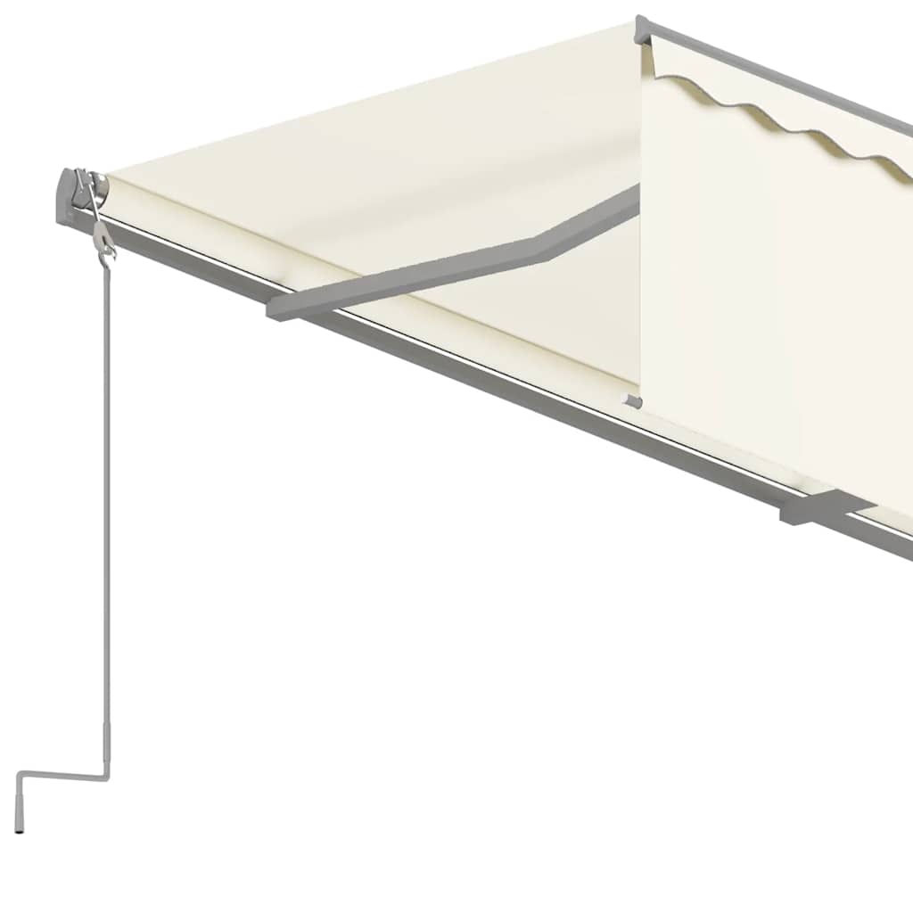 Markise Automatisch Einziehbar mit Volant 4x3 m Creme
