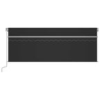 Markise Manuell Einziehbar mit Rollo 4,5x3 m Anthrazit