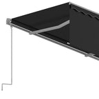 Markise Automatisch Einziehbar mit Volant 4,5x3 m Anthrazit