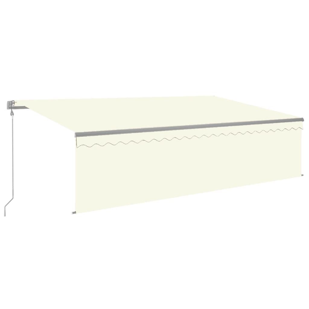 Markise Automatisch mit Rollo LED Windsensor 5x3 m Creme