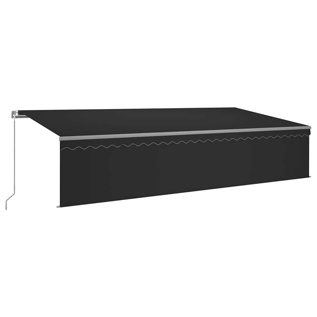Markise Manuell Einziehbar mit Rollo 6x3 m Anthrazit