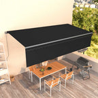 Markise Manuell Einziehbar mit Rollo 6x3 m Anthrazit