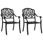 3-tlg. Bistro-Set Aluminiumguss Schwarz