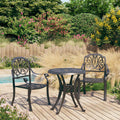 3-tlg. Bistro-Set Aluminiumguss Schwarz