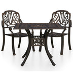 3-tlg. Bistro-Set Aluminiumguss Bronzen