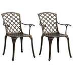 3-tlg. Bistro-Set Aluminiumguss Bronzen