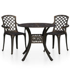 3-tlg. Bistro-Set Aluminiumguss Bronzen