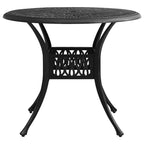 5-tlg. Bistro-Set Aluminiumguss Schwarz