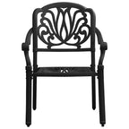 5-tlg. Bistro-Set Aluminiumguss Schwarz