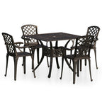 5-tlg. Bistro-Set Aluminiumguss Bronzen