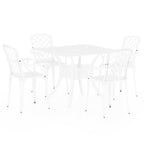 5-tlg. Bistro-Set Aluminiumguss Weiß