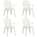5-tlg. Bistro-Set Aluminiumguss Weiß