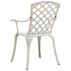 5-tlg. Bistro-Set Aluminiumguss Weiß